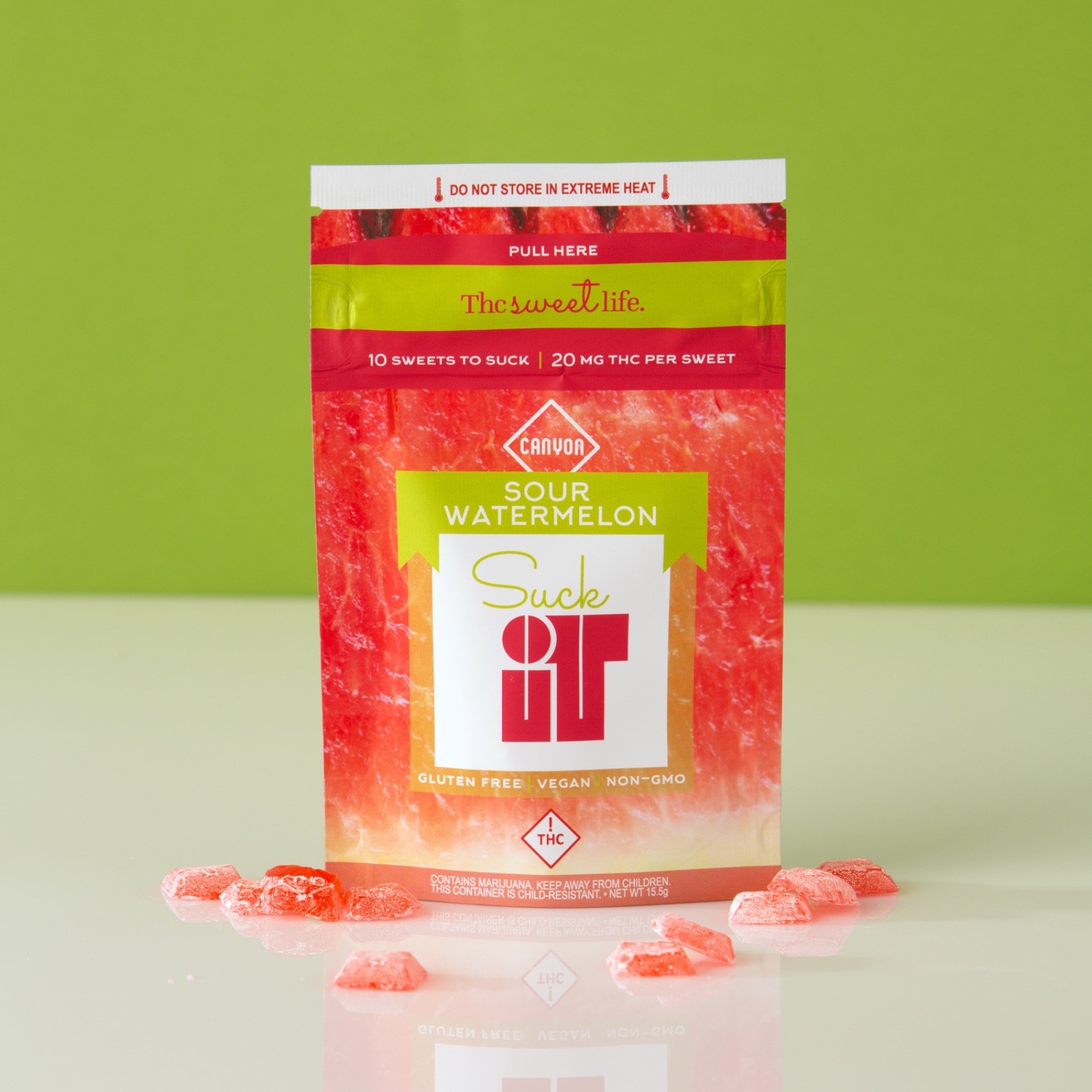 Canyon Cultivation MED Sour Watermelon Suck It Hard Candies 200mg 10pack Leafly